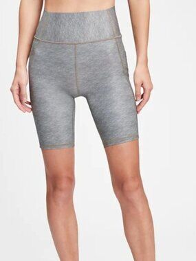 NEW Gray GAP Fit Sculpt Revolution Bike Shorts High Rise S NWT